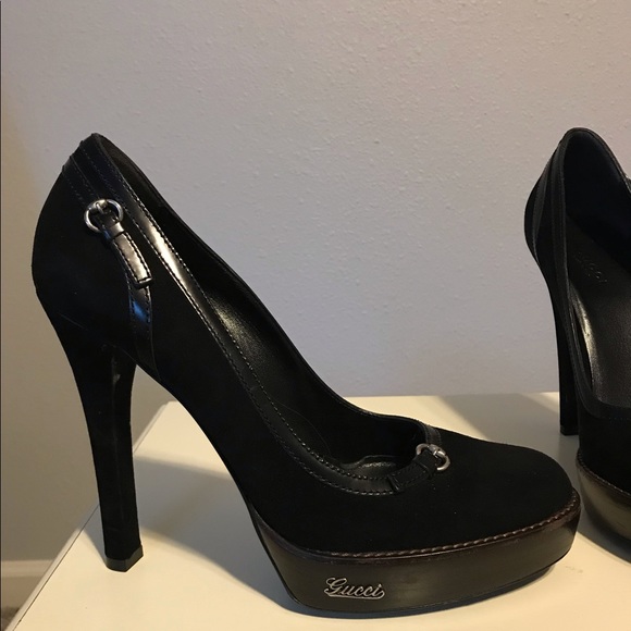 gucci black platform heels